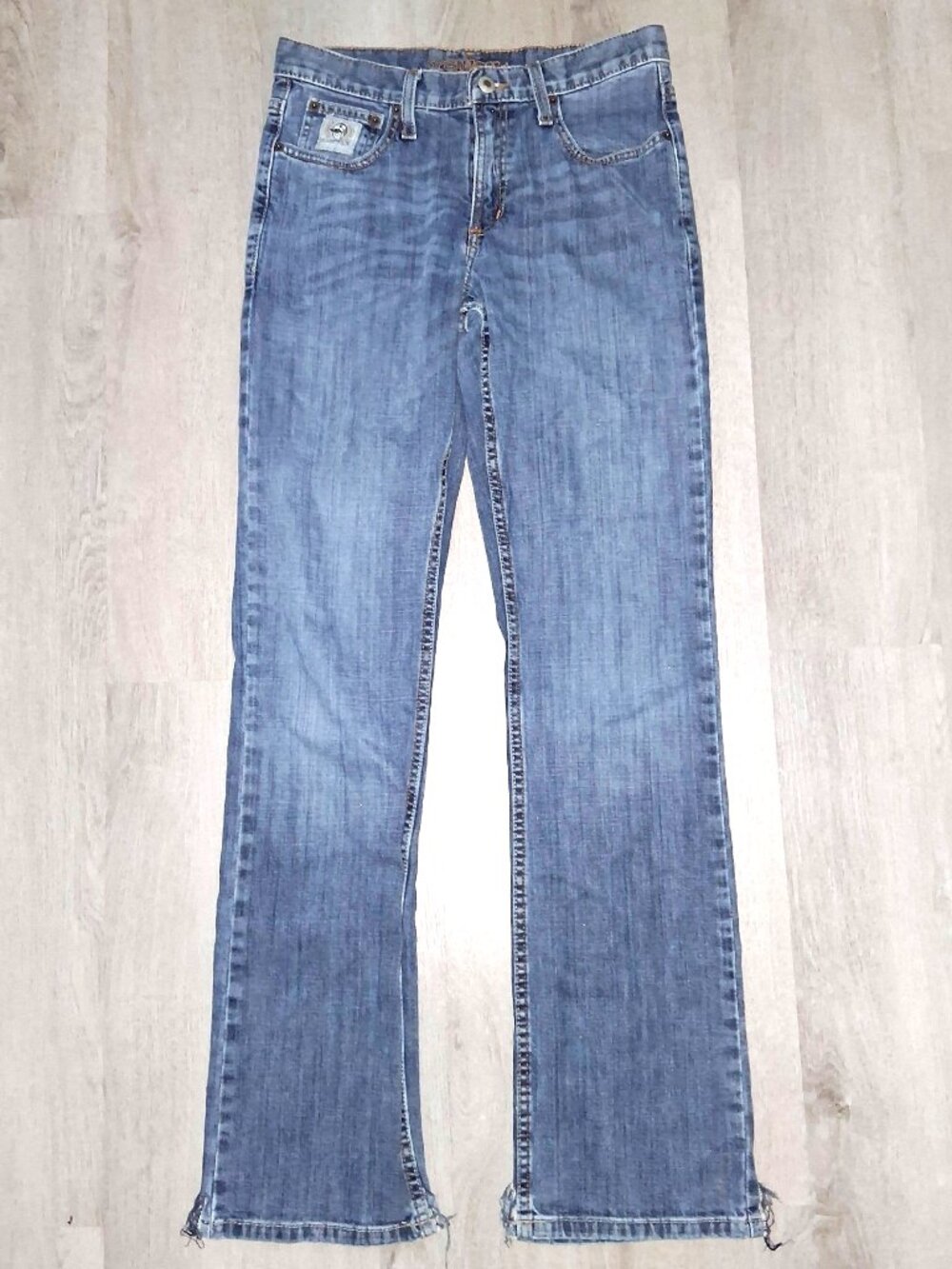 Cinch Boot Cut Jeans Distressed Denim Women's Size 29x34 Western Cowgirl Rodeo